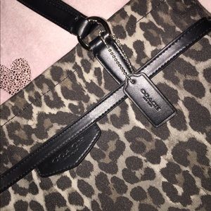 Coach Black and Grey Leopard Handbag
